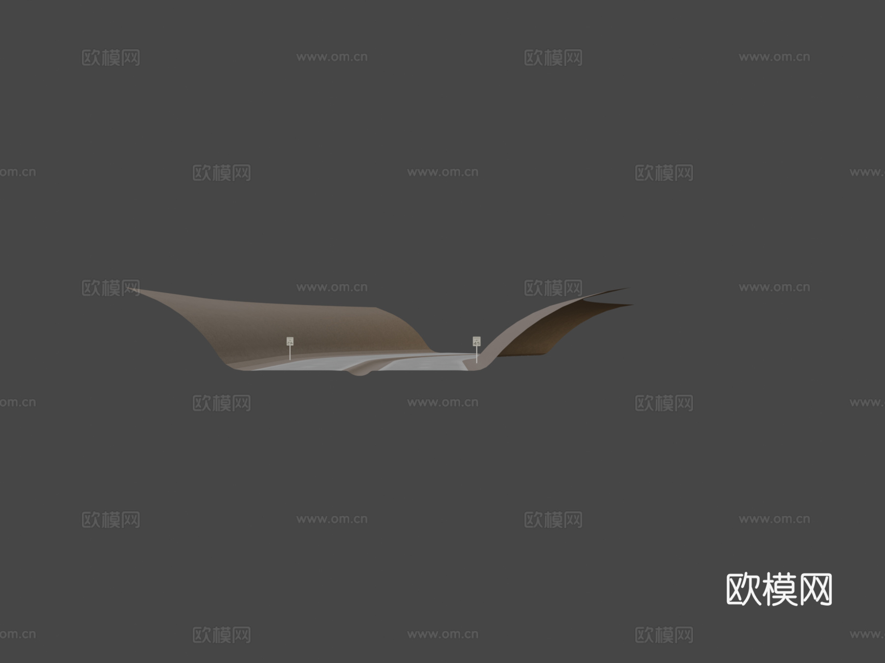 美国四车道公路su模型