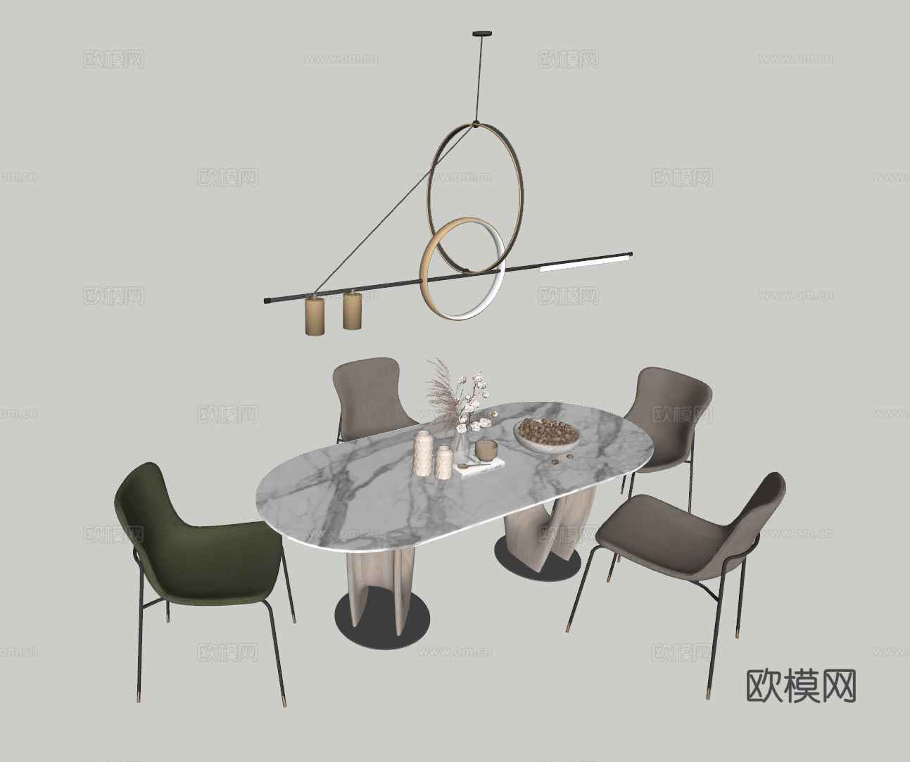 现代餐桌su模型