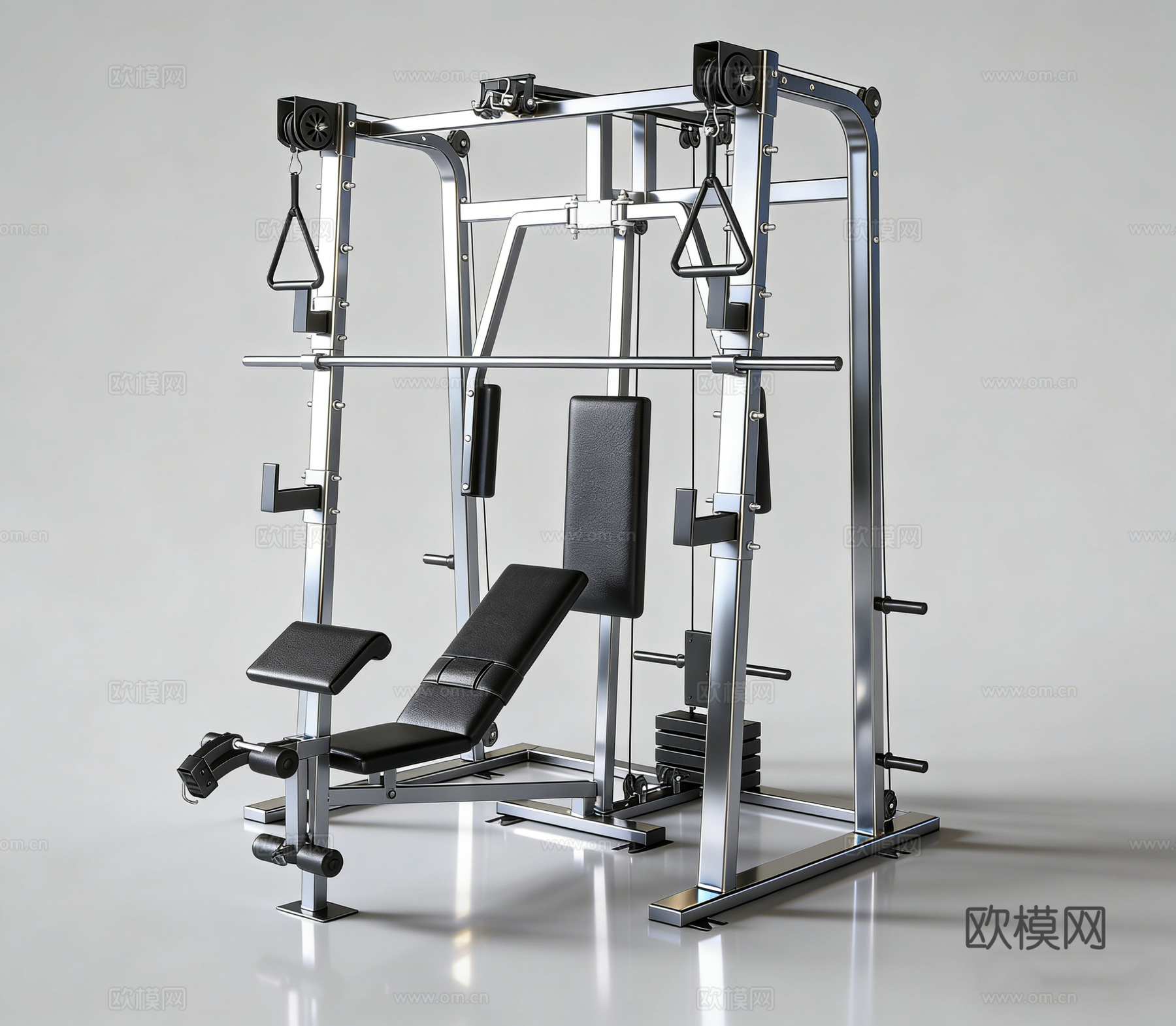 现代健身器材su模型