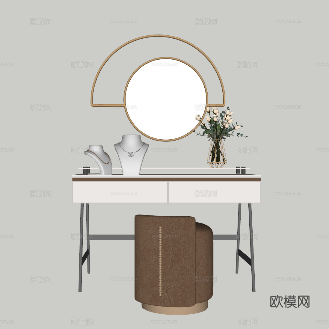 现代梳妆台su模型