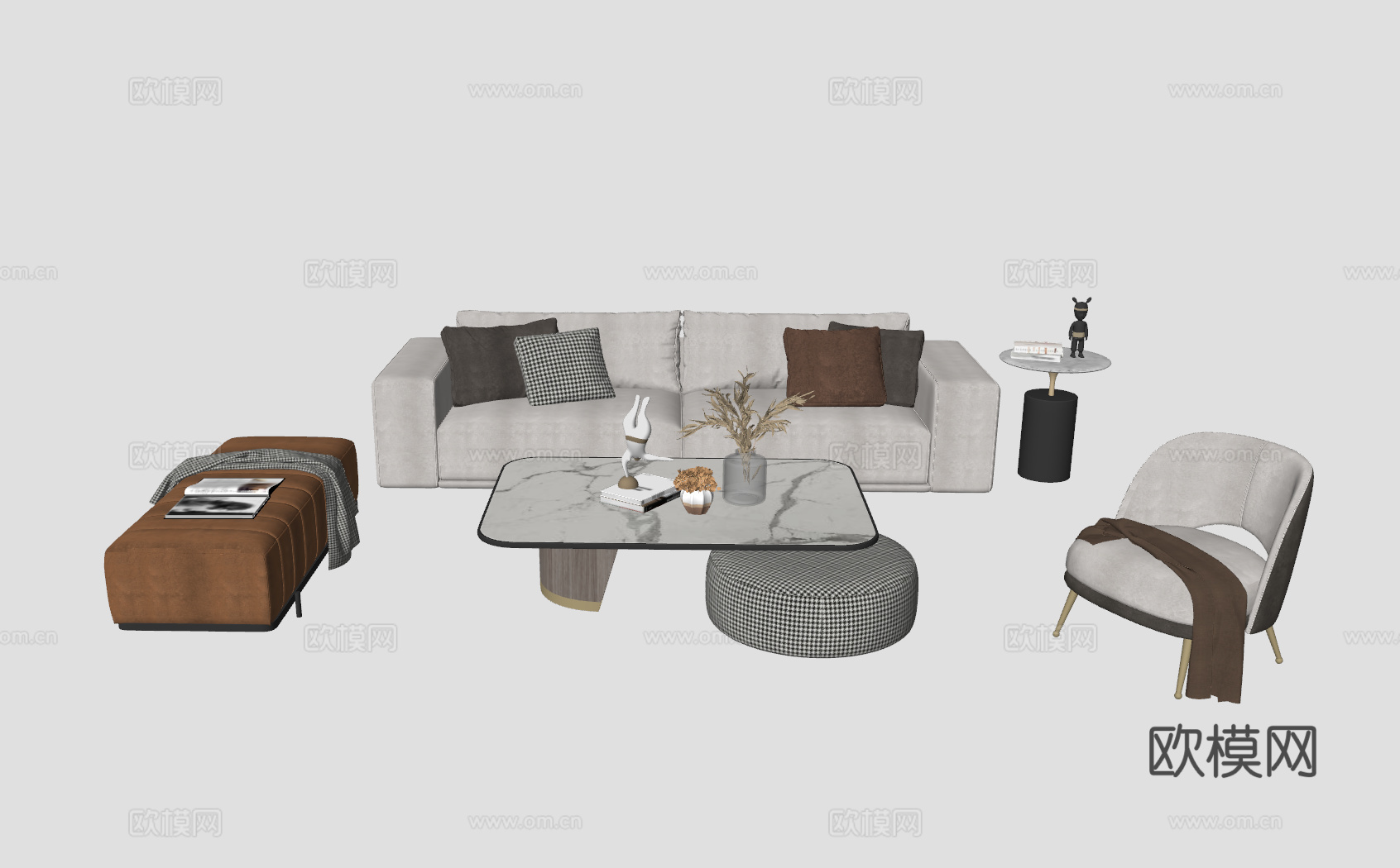 现代沙发su模型