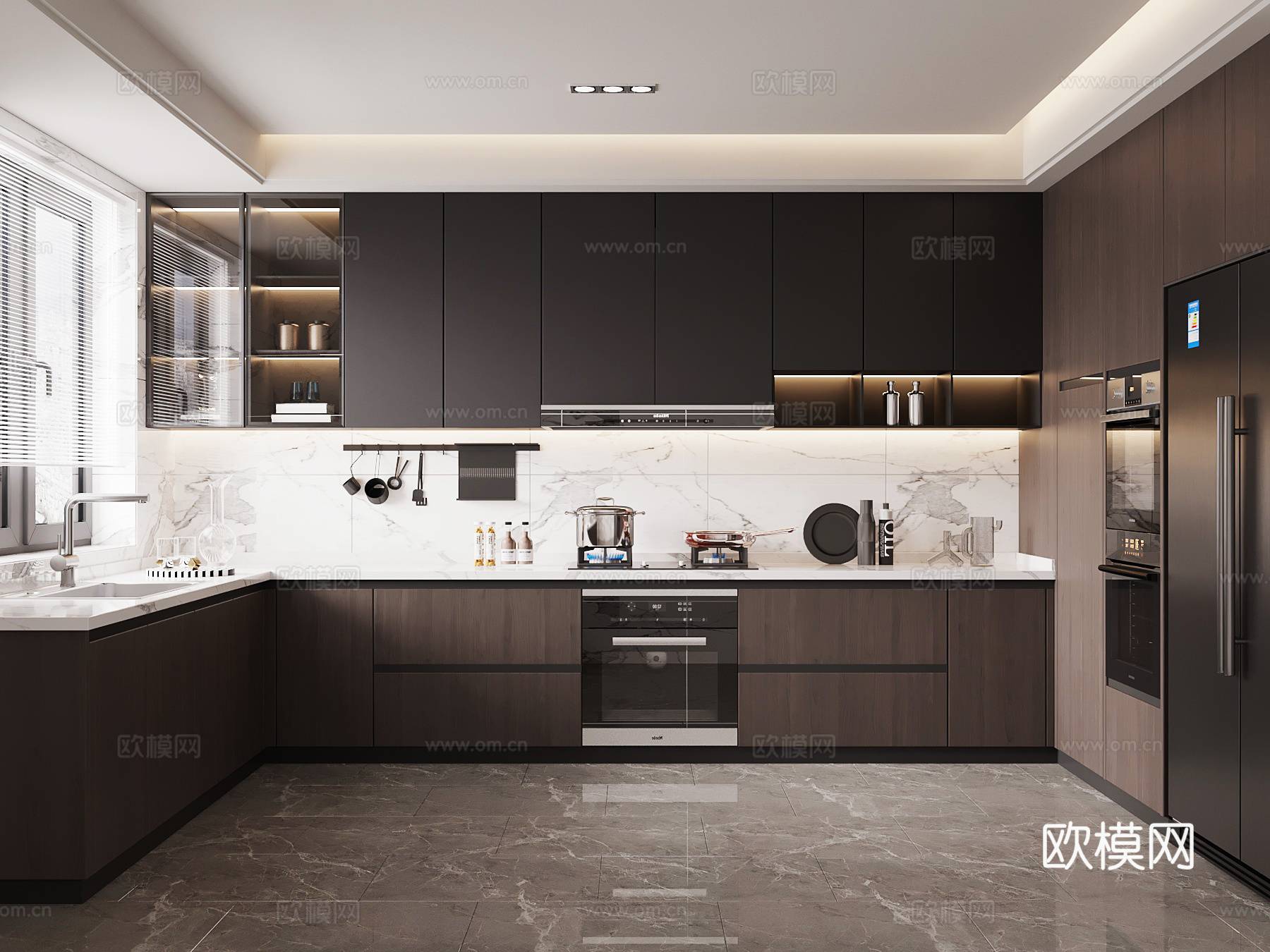 现代意式厨房su模型