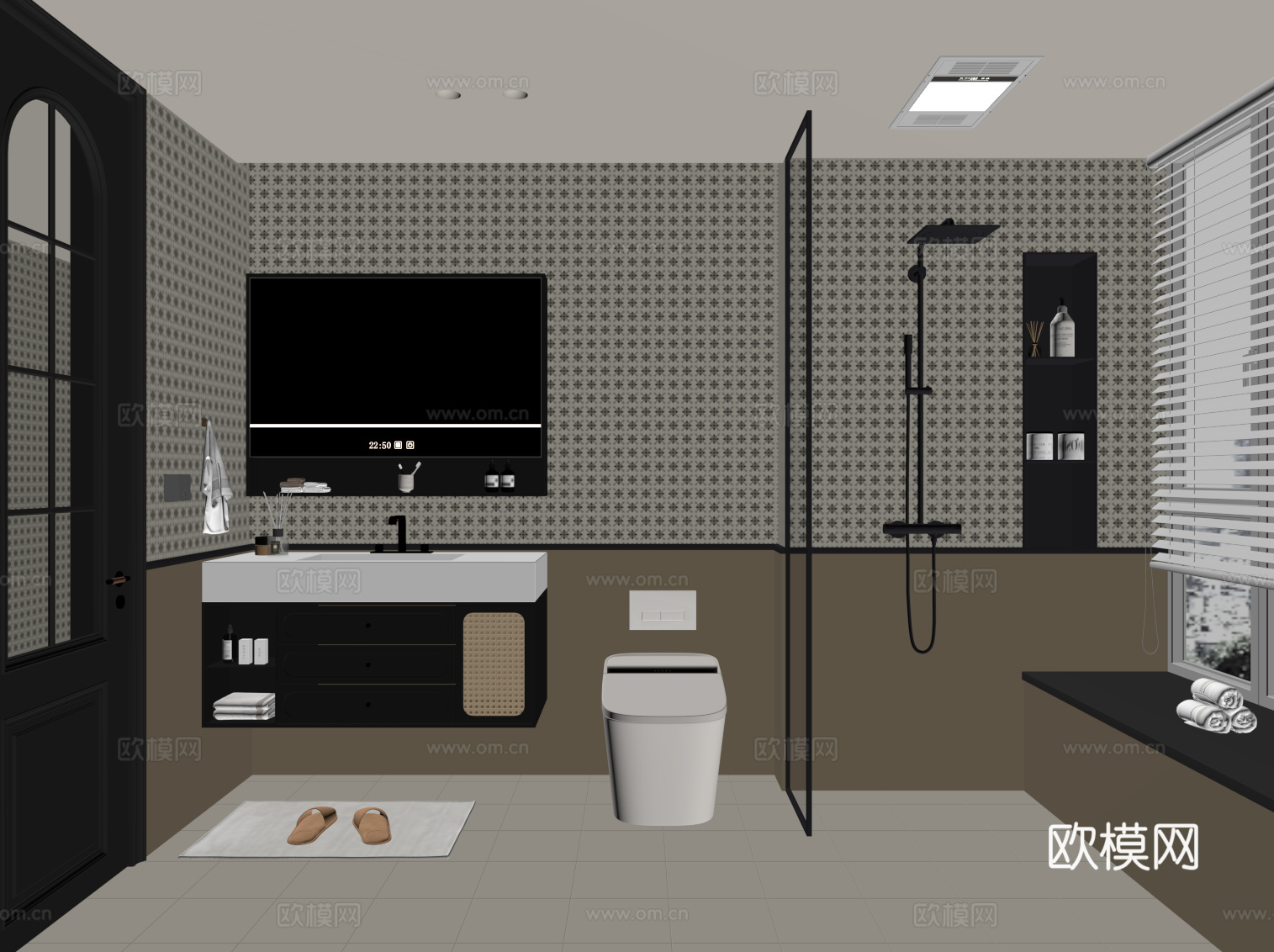 法式卫生间su模型