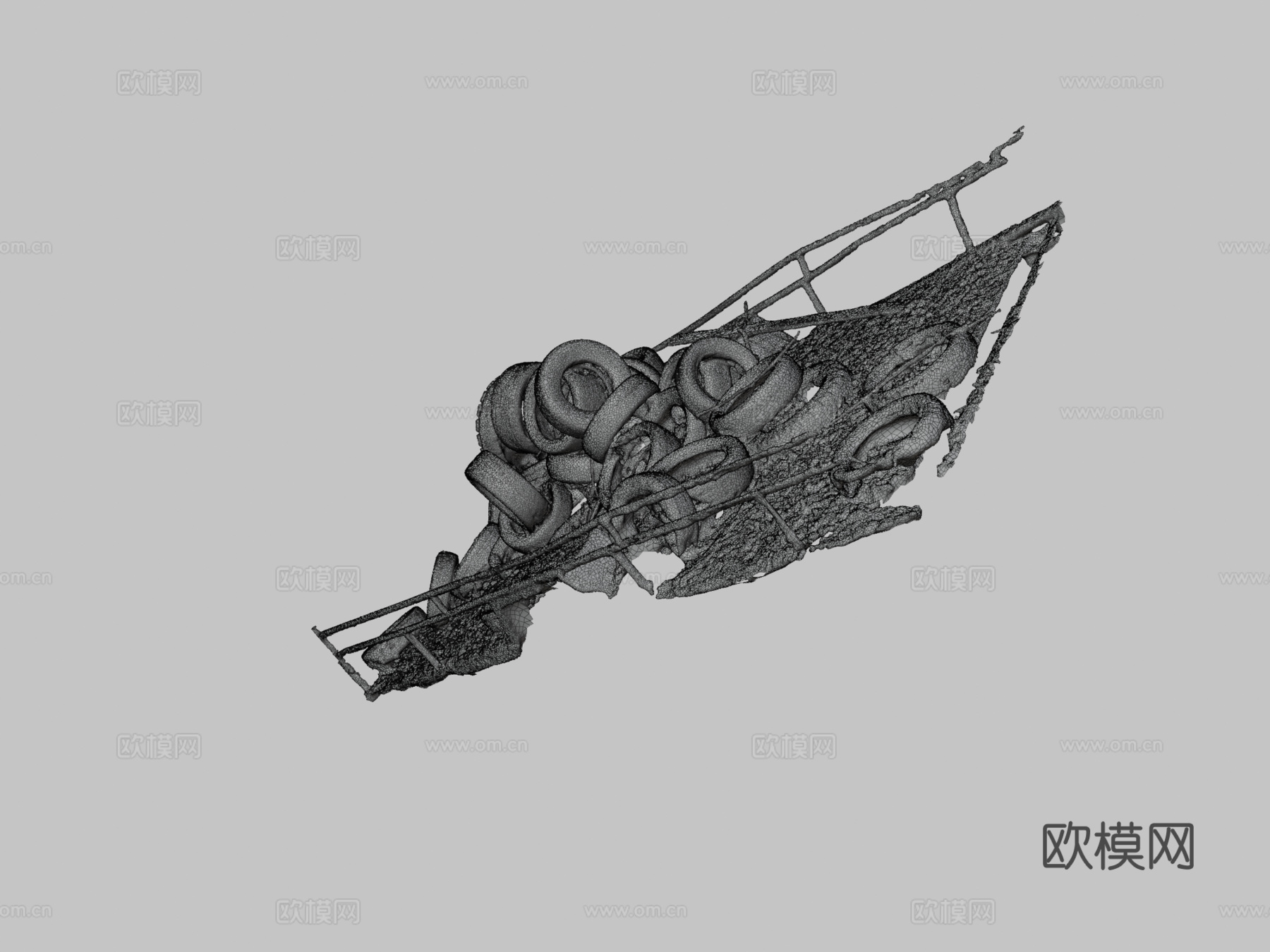 一卡车轮胎su模型