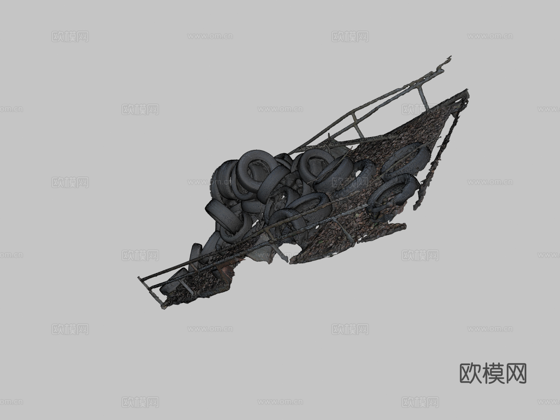 一卡车轮胎su模型