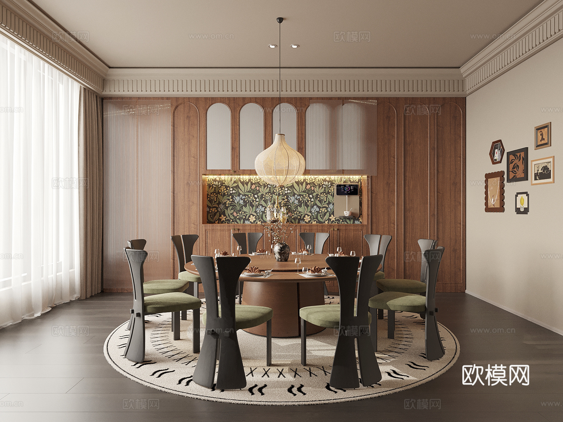 法式中古风餐厅su模型