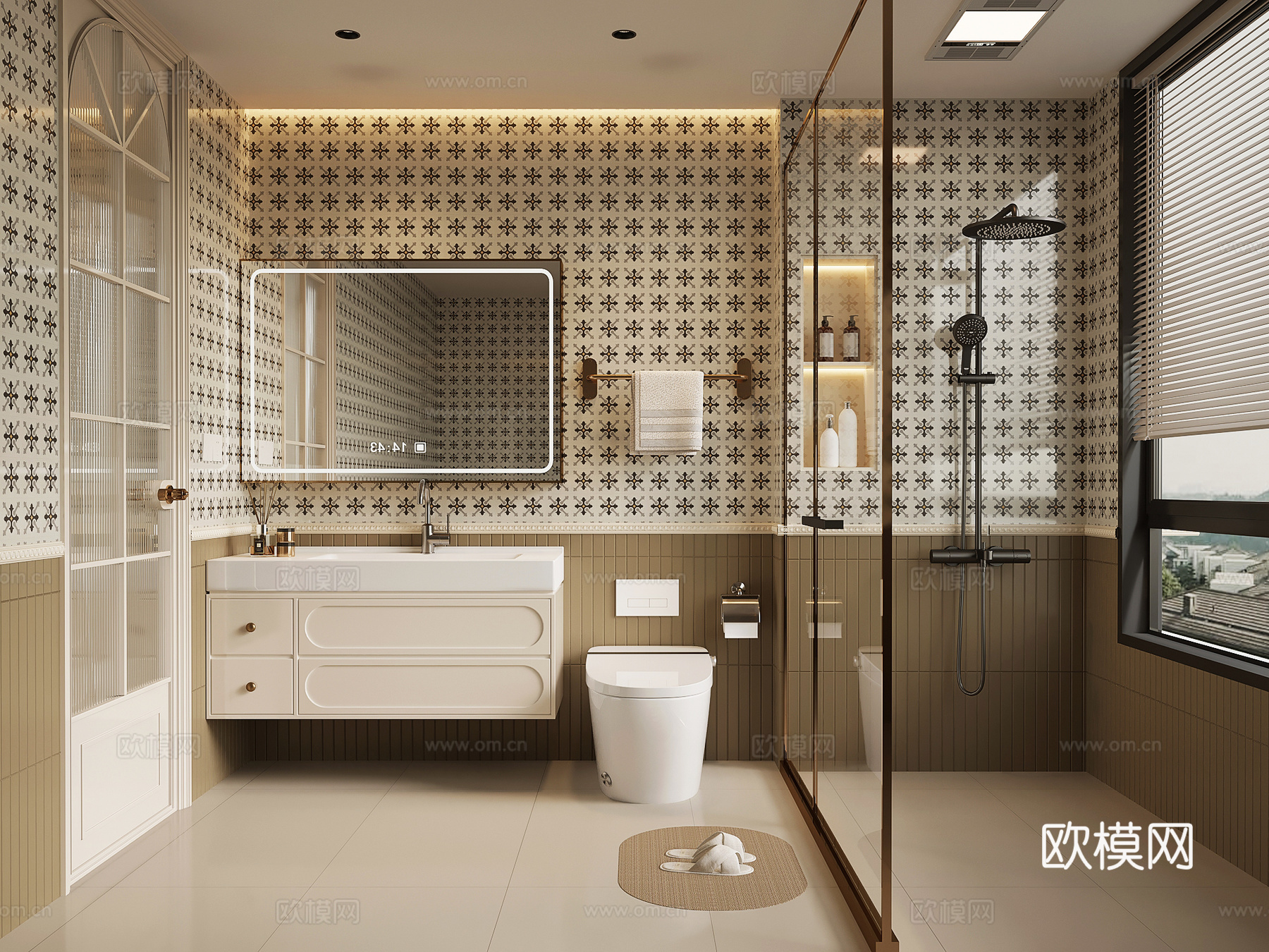 法式复古卫生间su模型