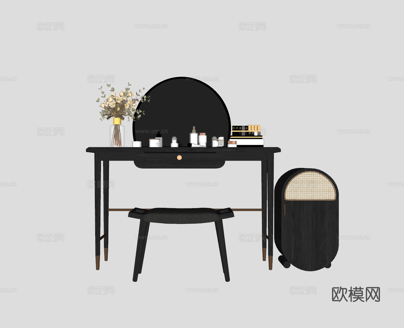 中古风梳妆台su模型