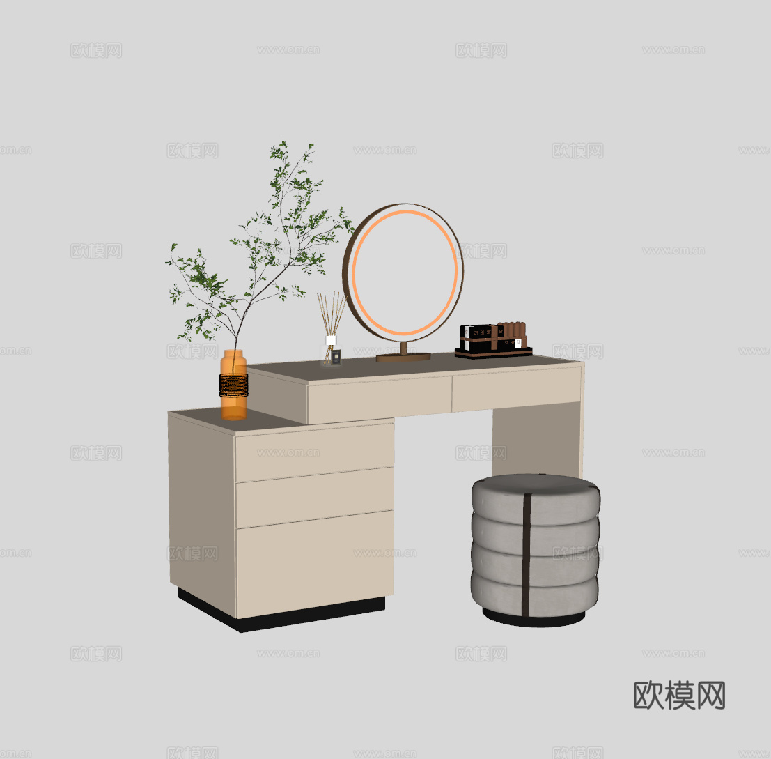 现代梳妆台su模型