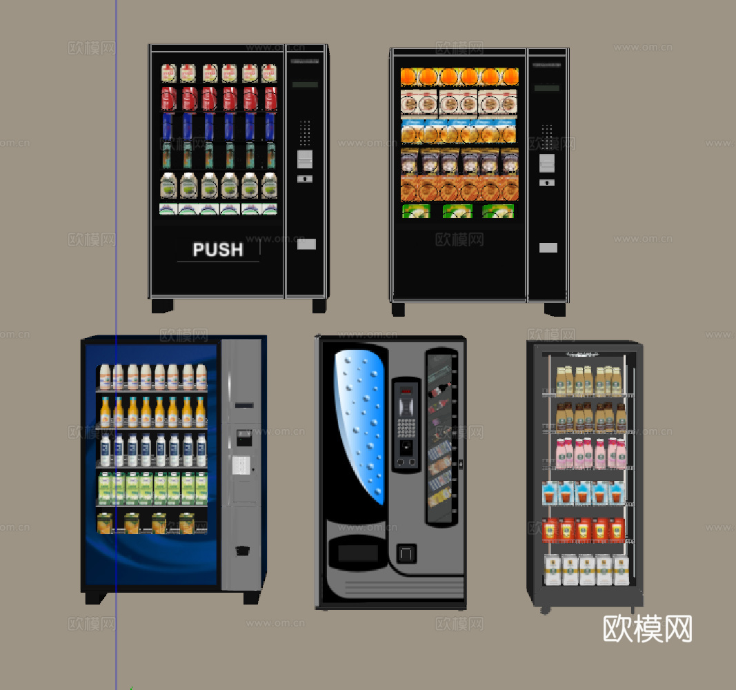 自助冰箱su模型