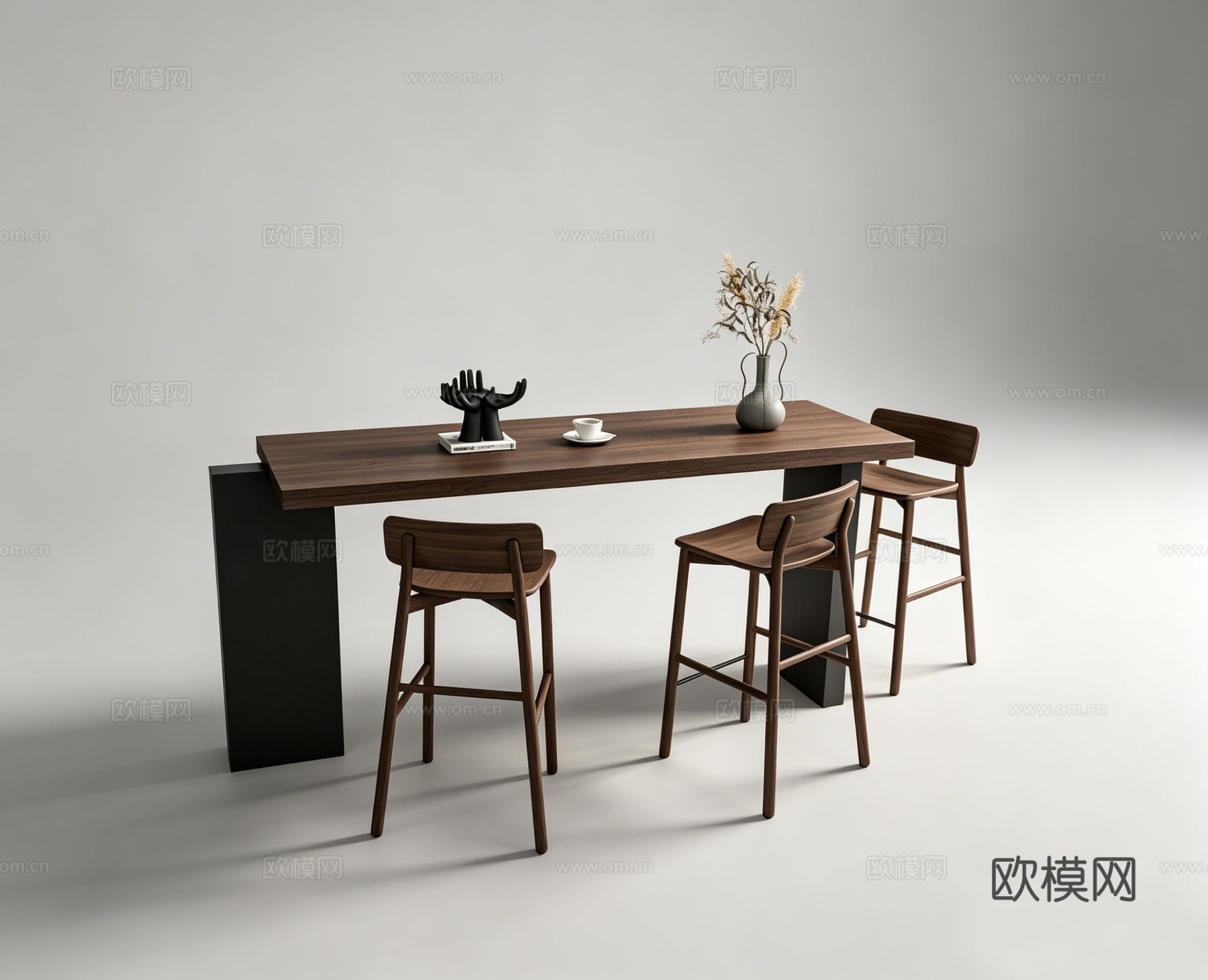 侘寂餐桌su模型