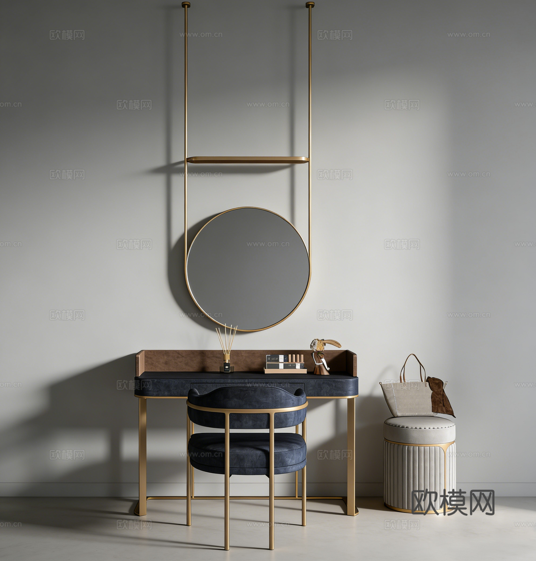 现代梳妆台su模型