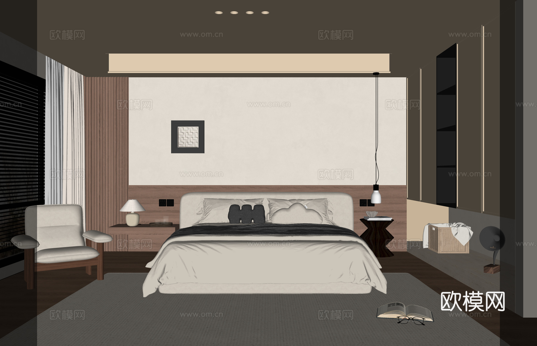 衣柜 家装 客餐厅 书房 书桌 台灯su模型