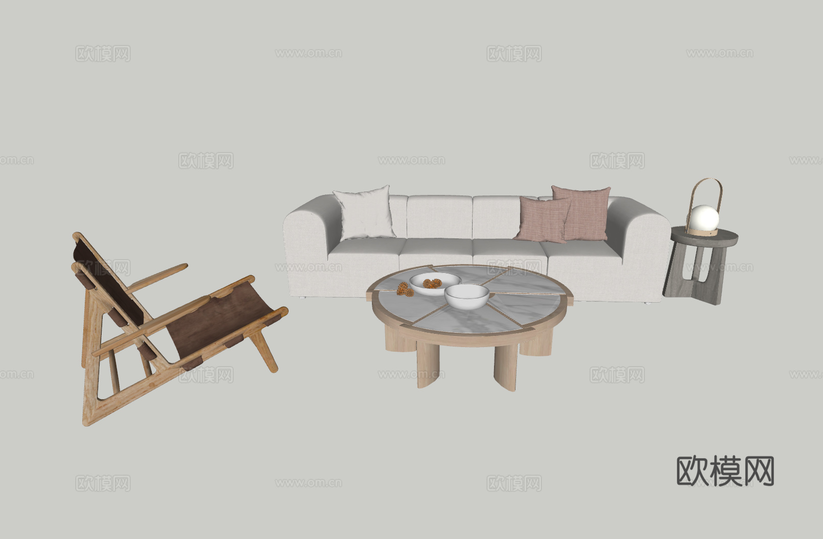 侘寂沙发组合su模型
