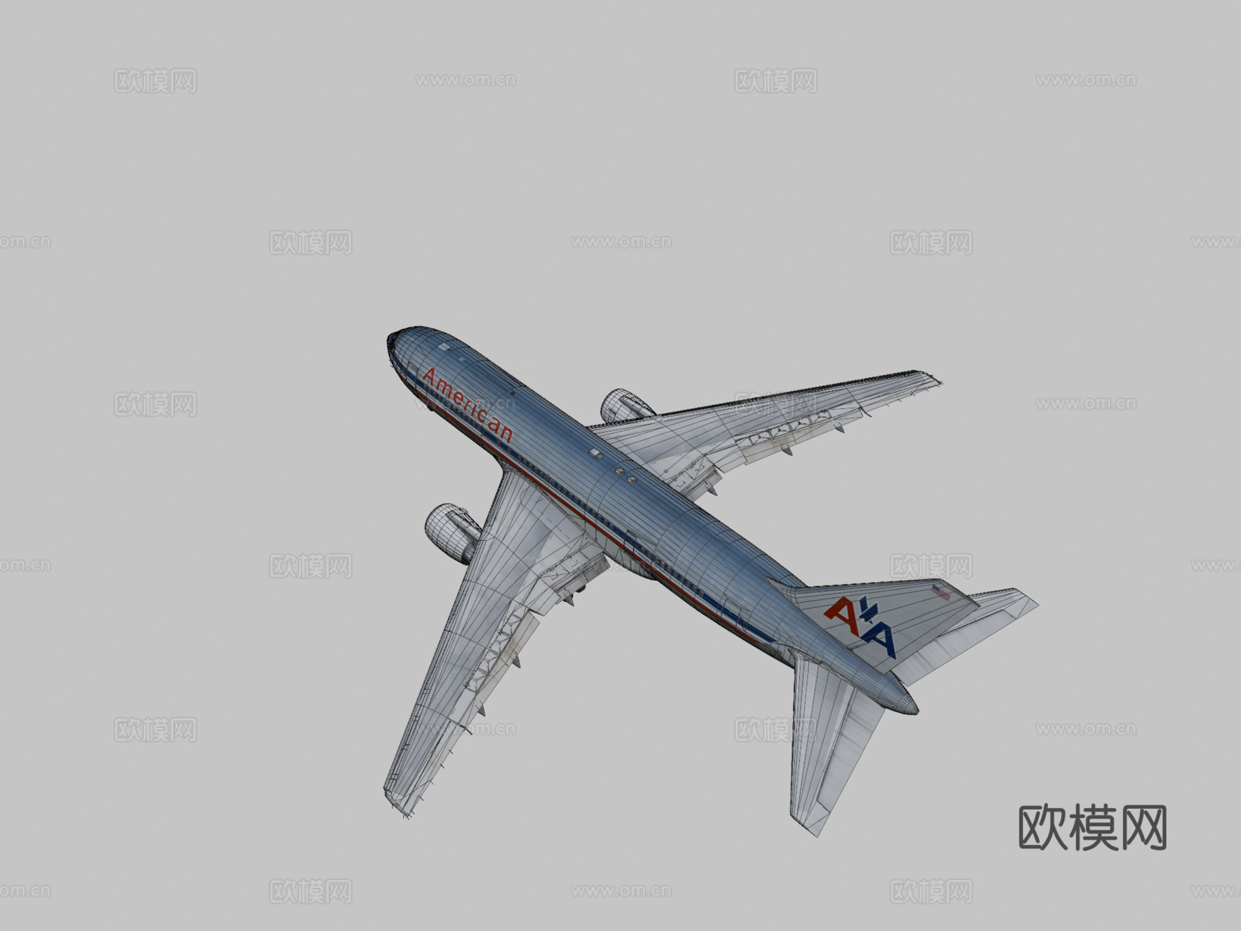 波音767-200美国航空（完整驾驶舱）su模型