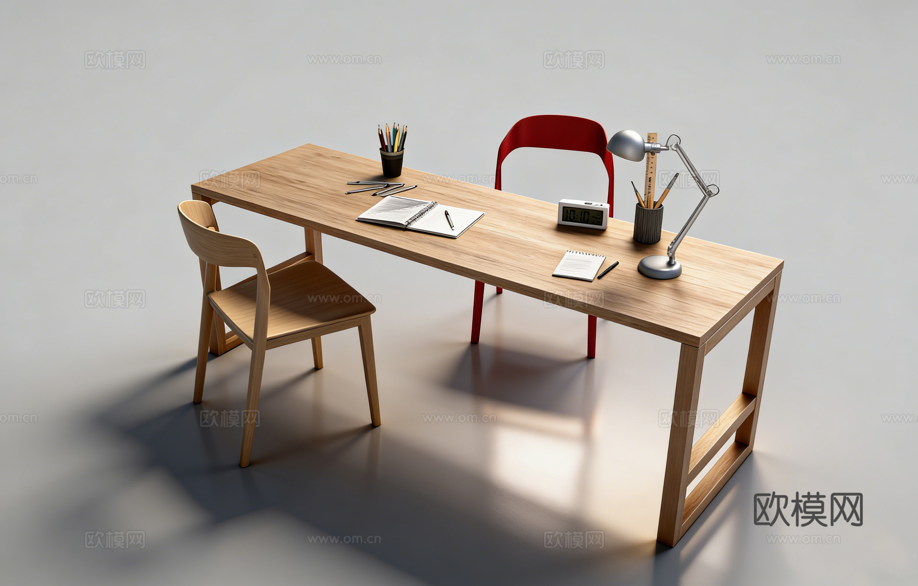 现代书桌su模型