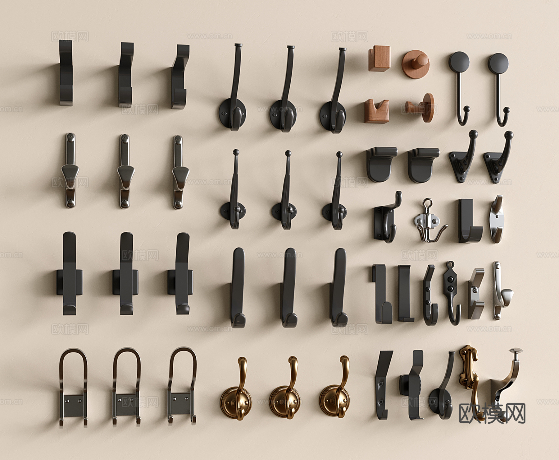 现代风挂钩 挂衣钩su模型