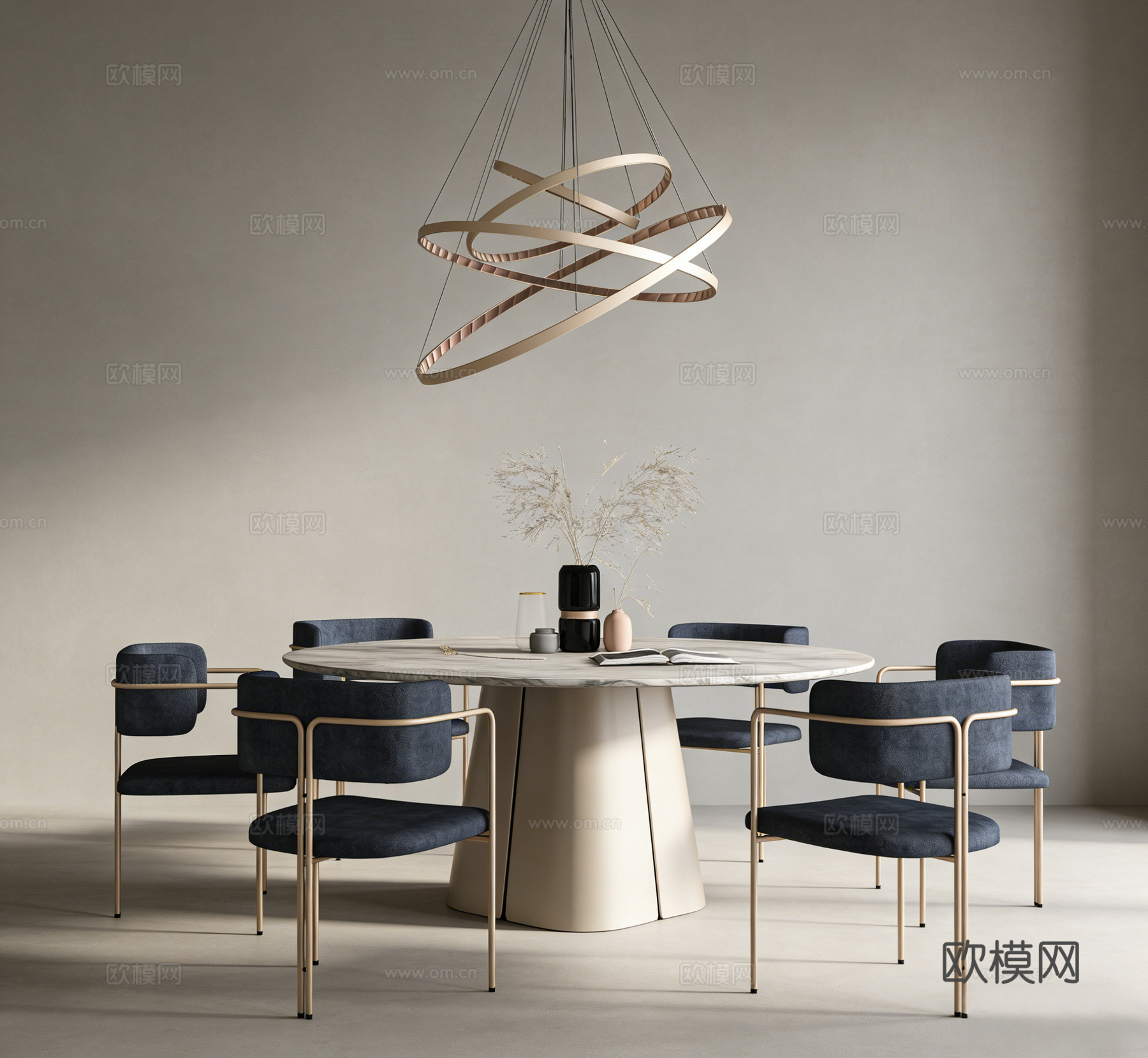 现代餐桌su模型