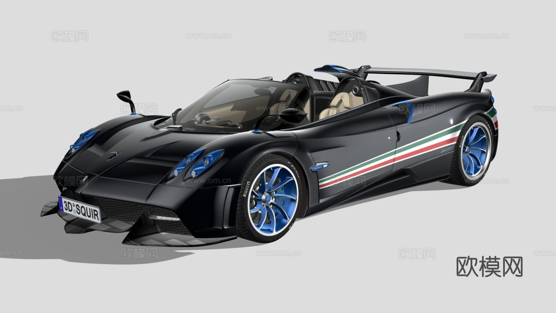 帕加尼风神三色旗2021su模型