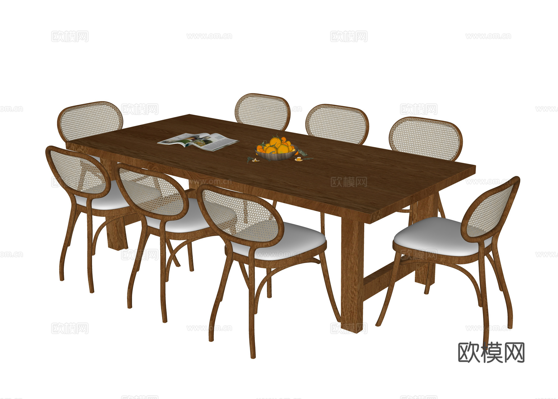 现代餐桌椅 餐椅su模型