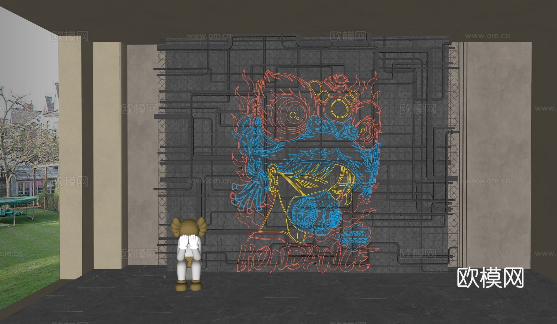 霓虹灯    艺术  卡通   室内外炫彩霓虹灯su模型