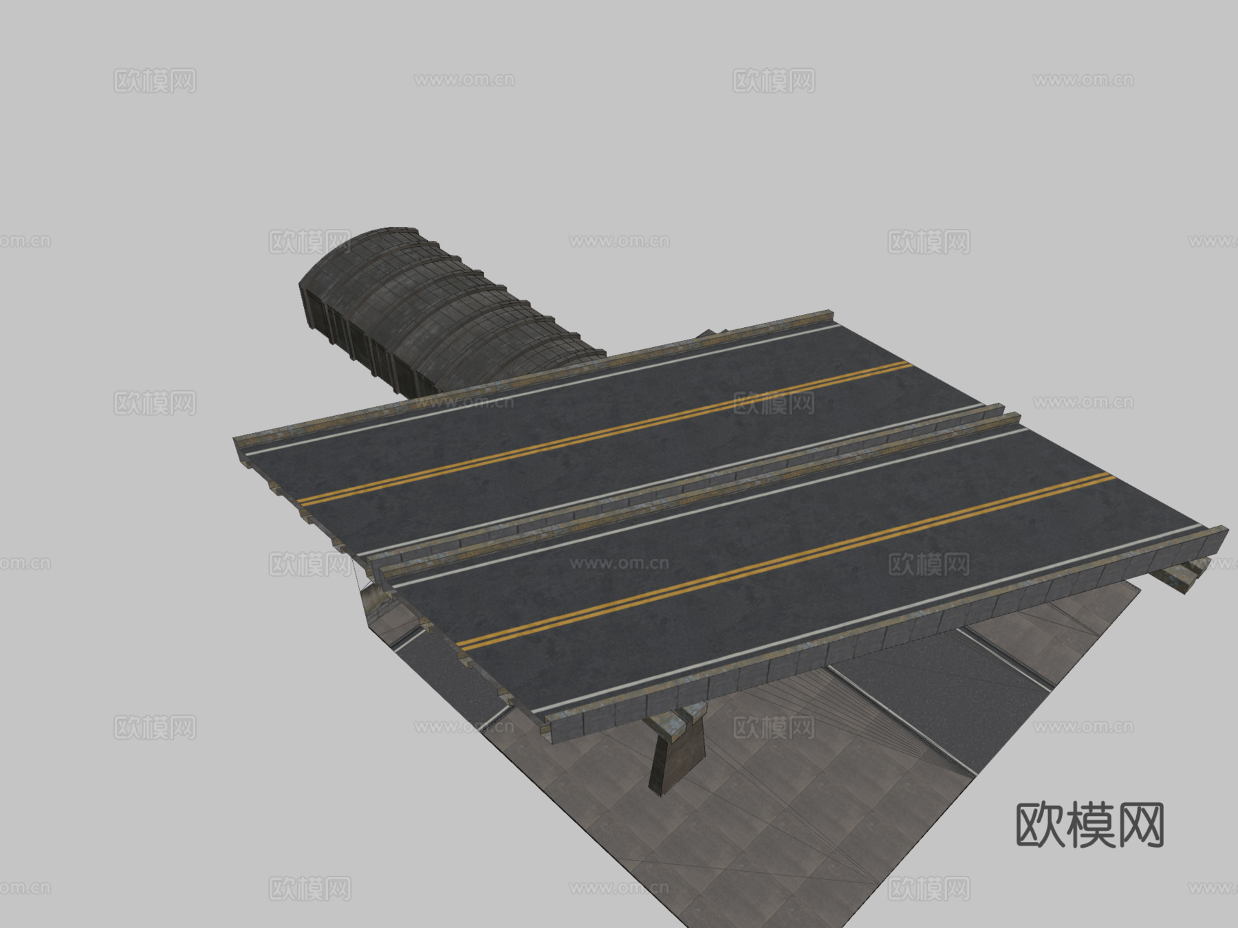 隧道上方桥梁su模型