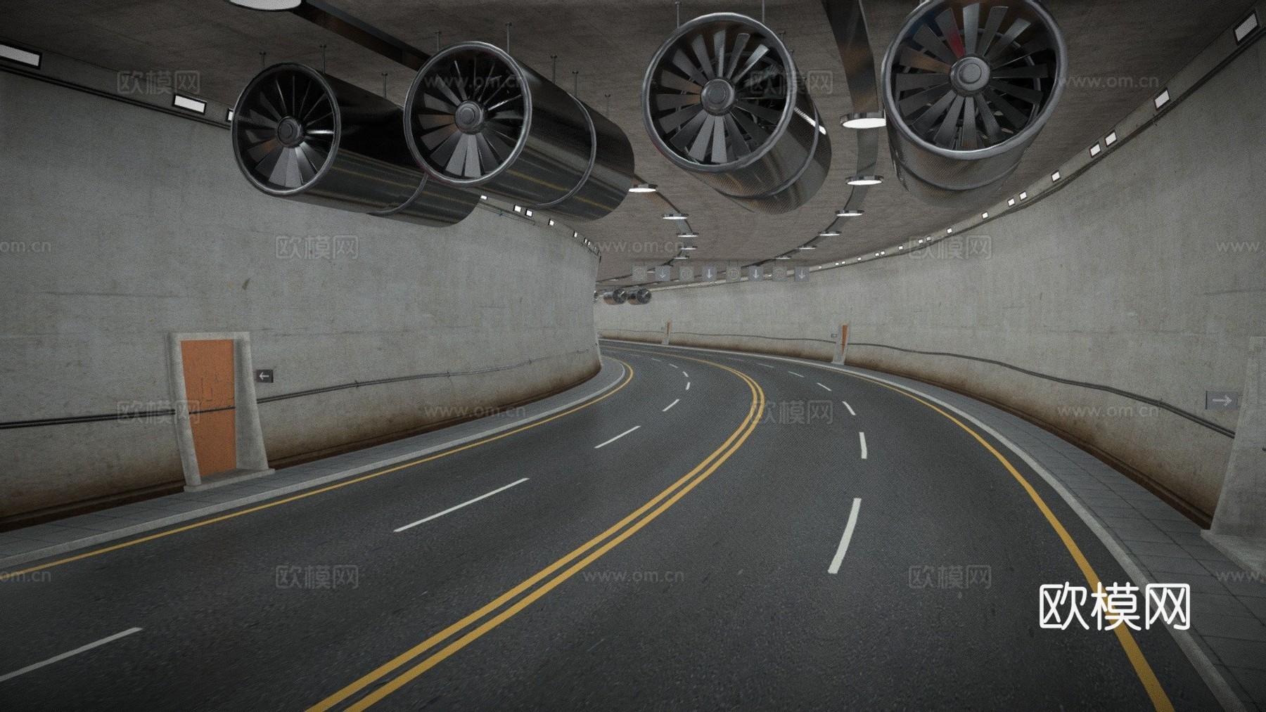 D公路隧道3D模型su模型