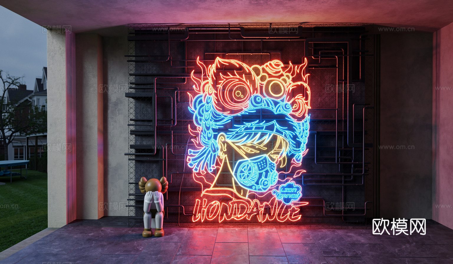 霓虹灯    艺术  卡通   室内外炫彩霓虹灯su模型