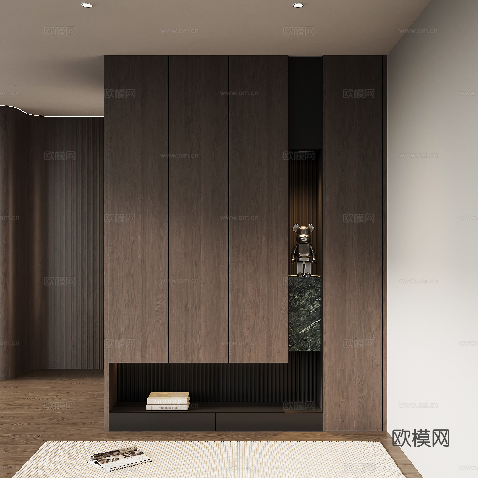 现代意式玄关 鞋柜su模型