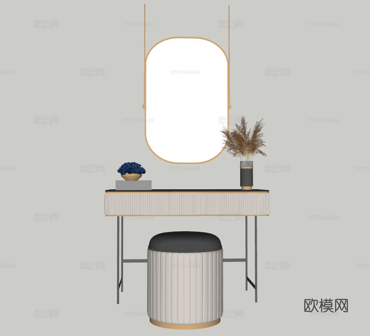 现代梳妆台su模型