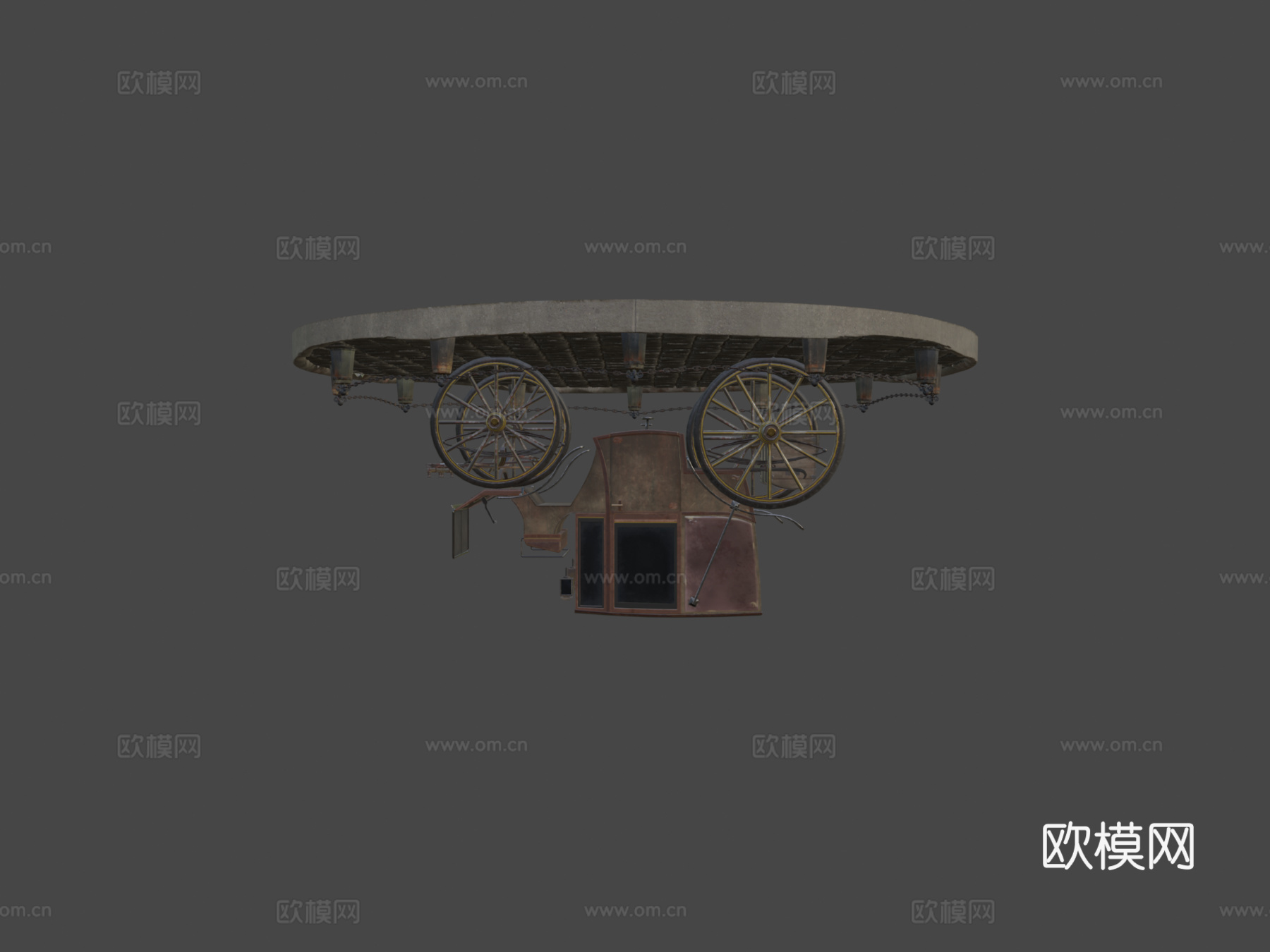 布鲁厄姆马车-游戏就绪3D模型su模型