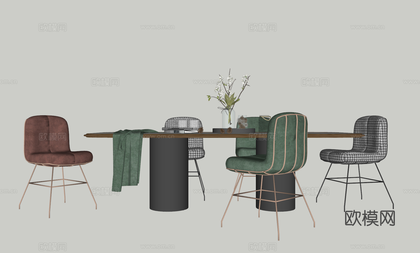 现代餐桌su模型