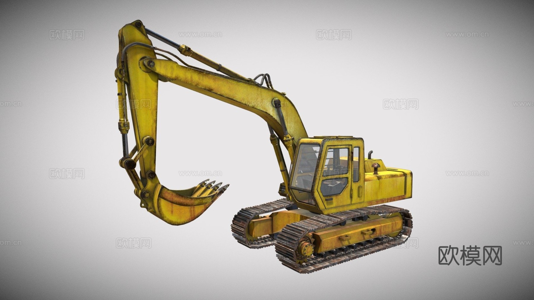 挖掘机起重机执勤中su模型