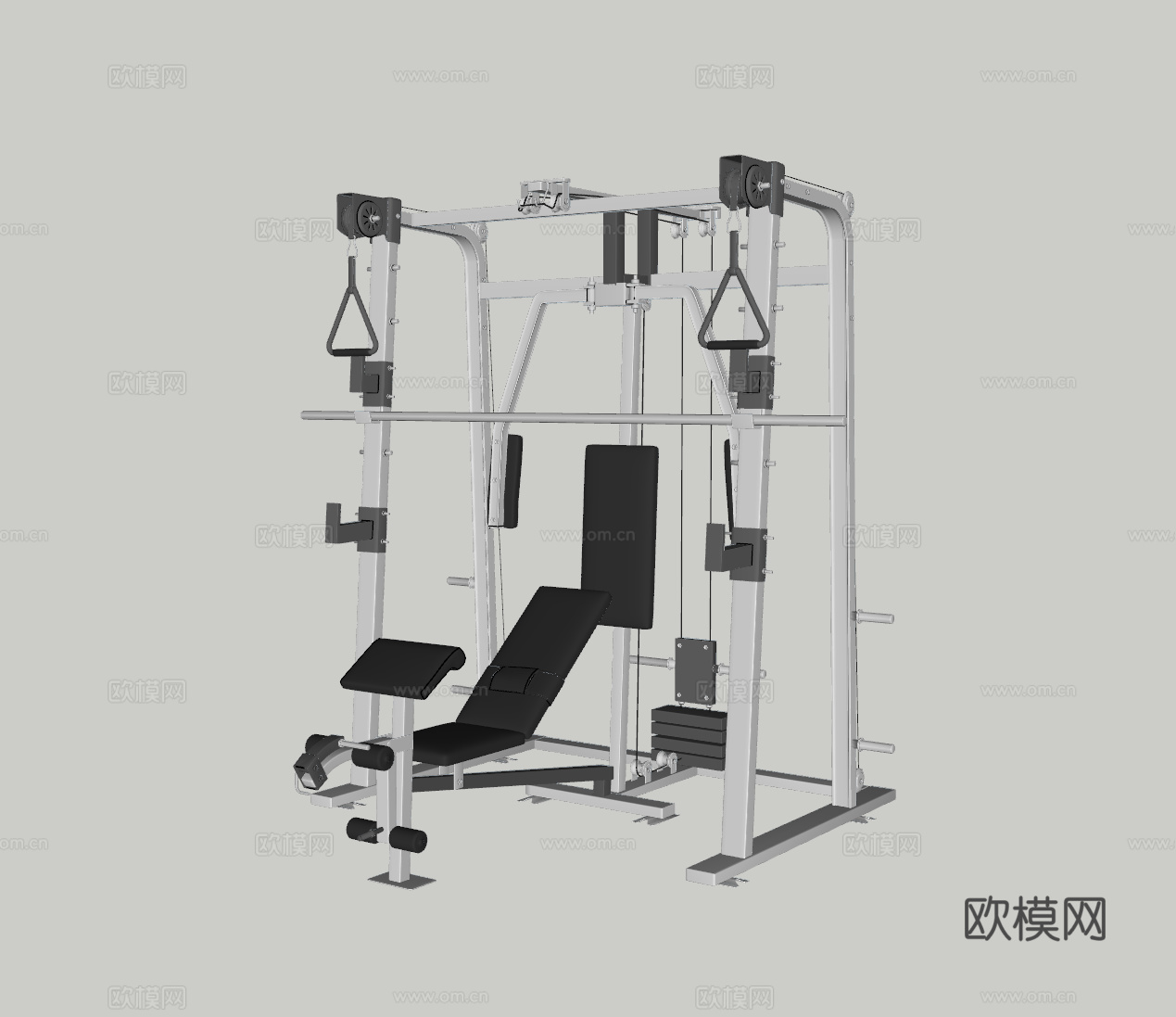 现代健身器材su模型