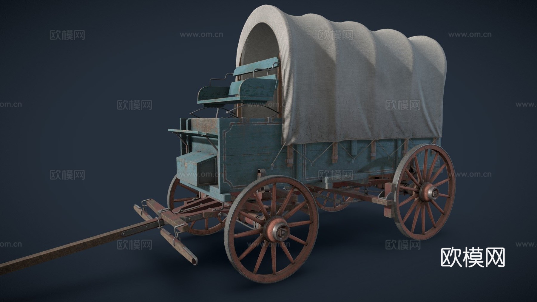 有篷马车su模型