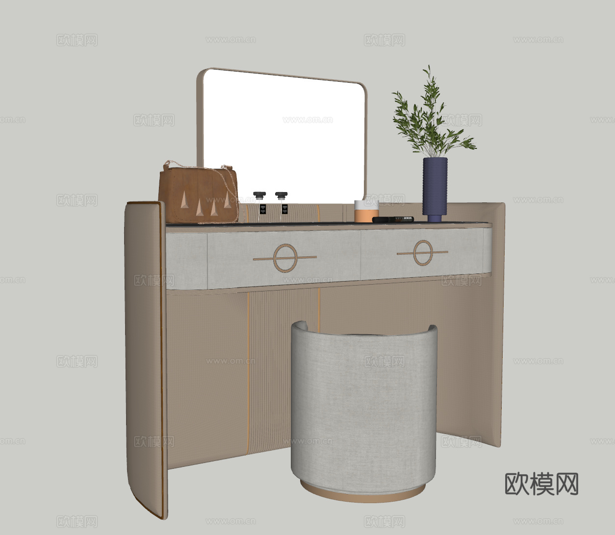 现代梳妆台su模型
