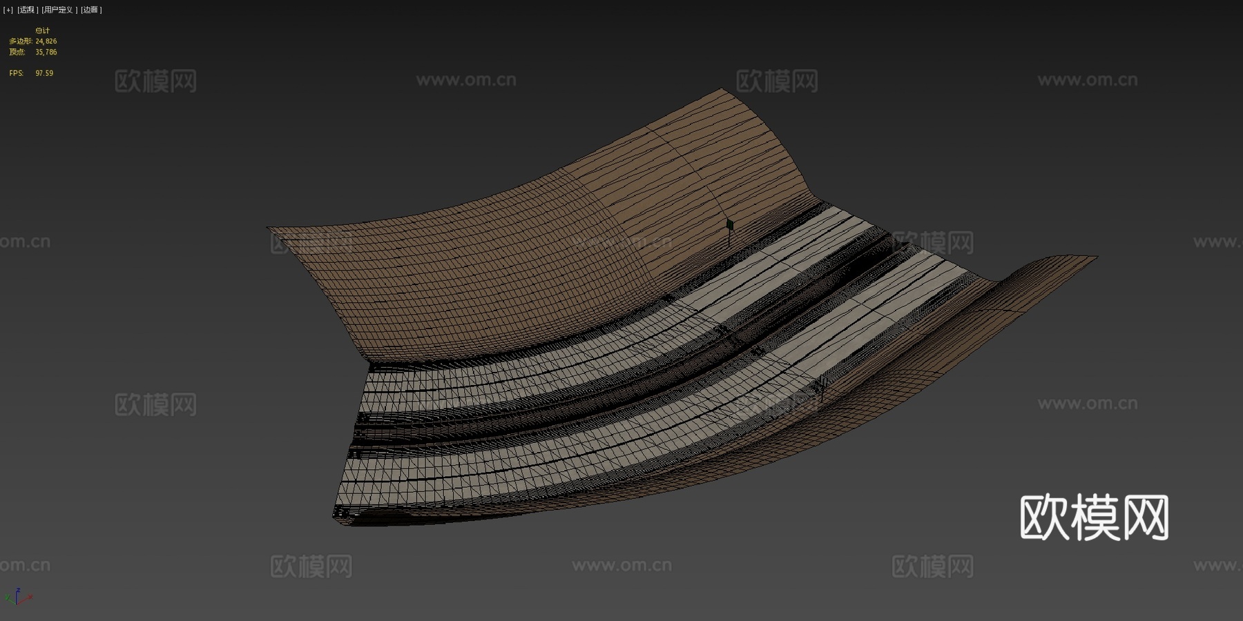 美国四车道公路su模型