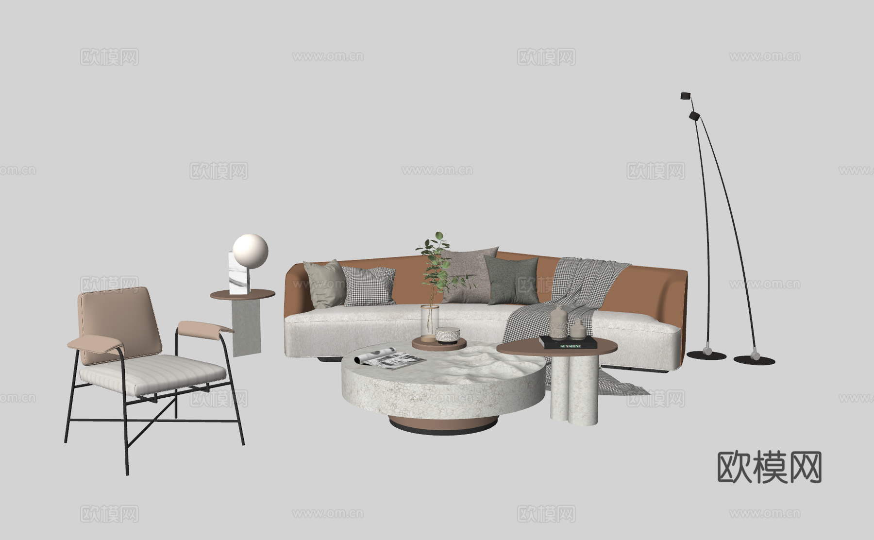 现代沙发su模型