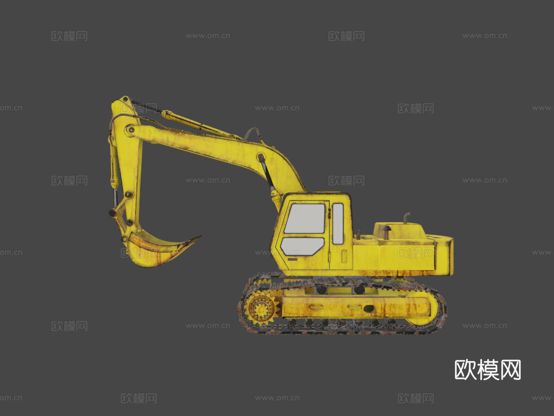 挖掘机起重机执勤中su模型