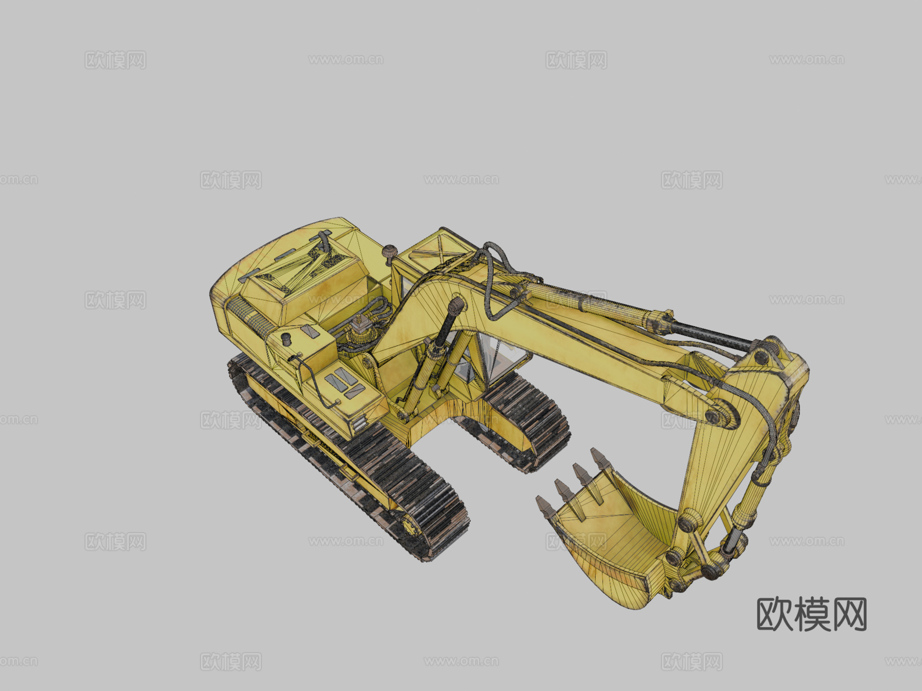 挖掘机起重机执勤中su模型