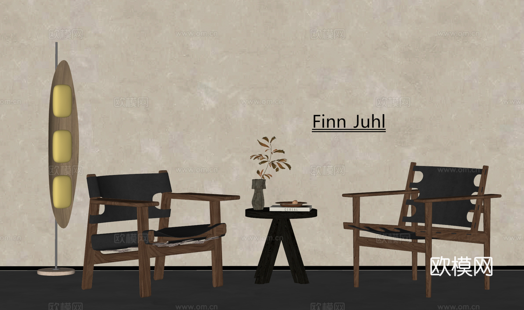 侘寂中古风休闲椅  狩猎椅 酋长椅 马鞍椅 休闲桌椅 洽谈桌su模型