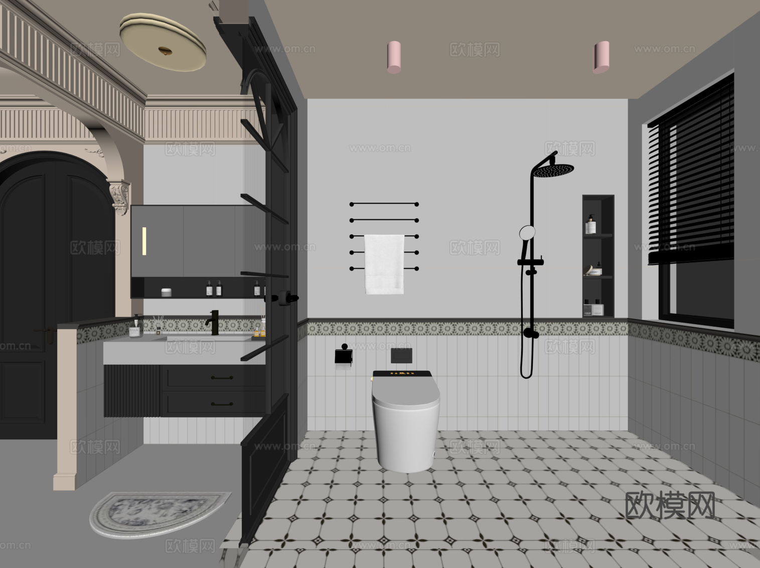 法式卫生间su模型