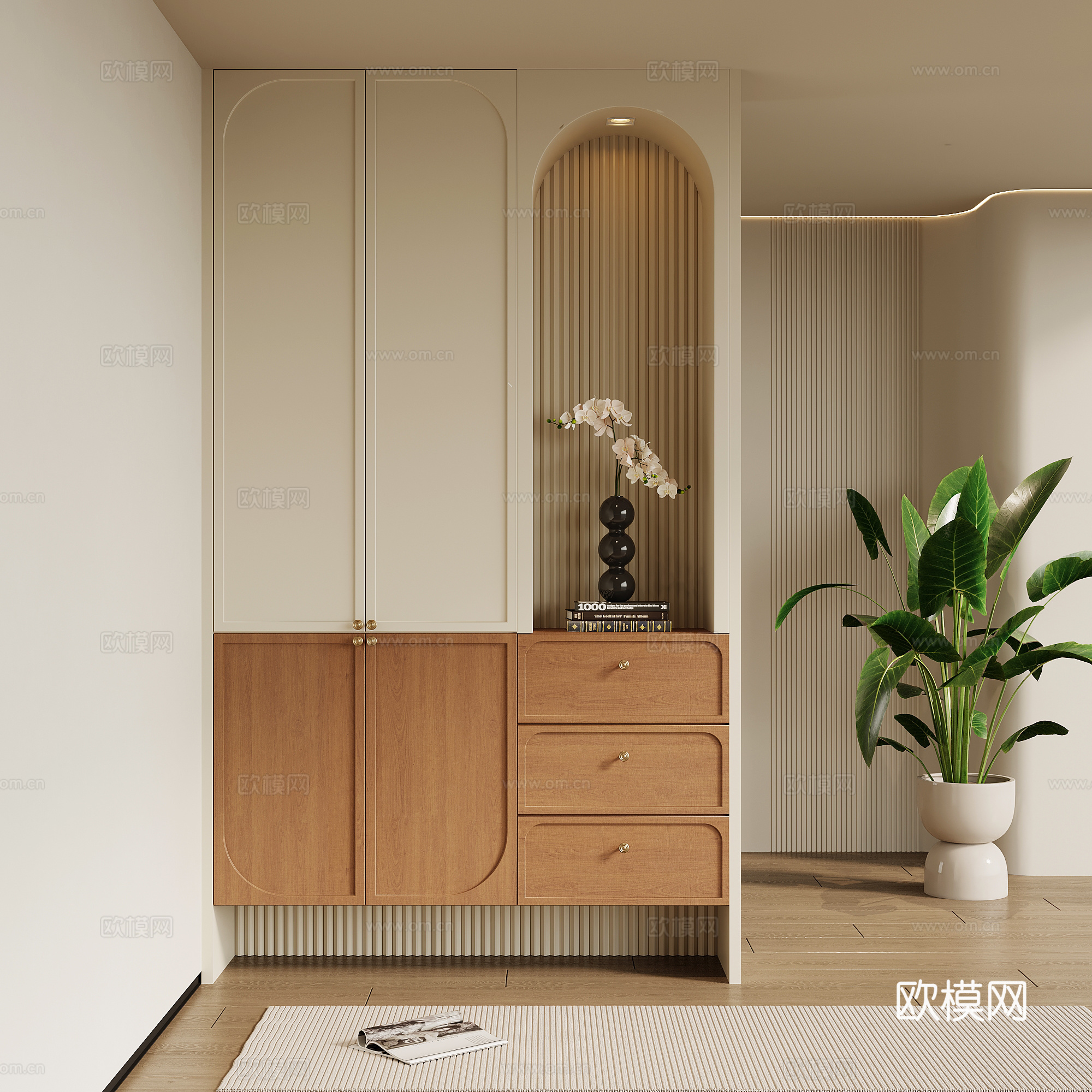 法式中古玄关 鞋柜su模型