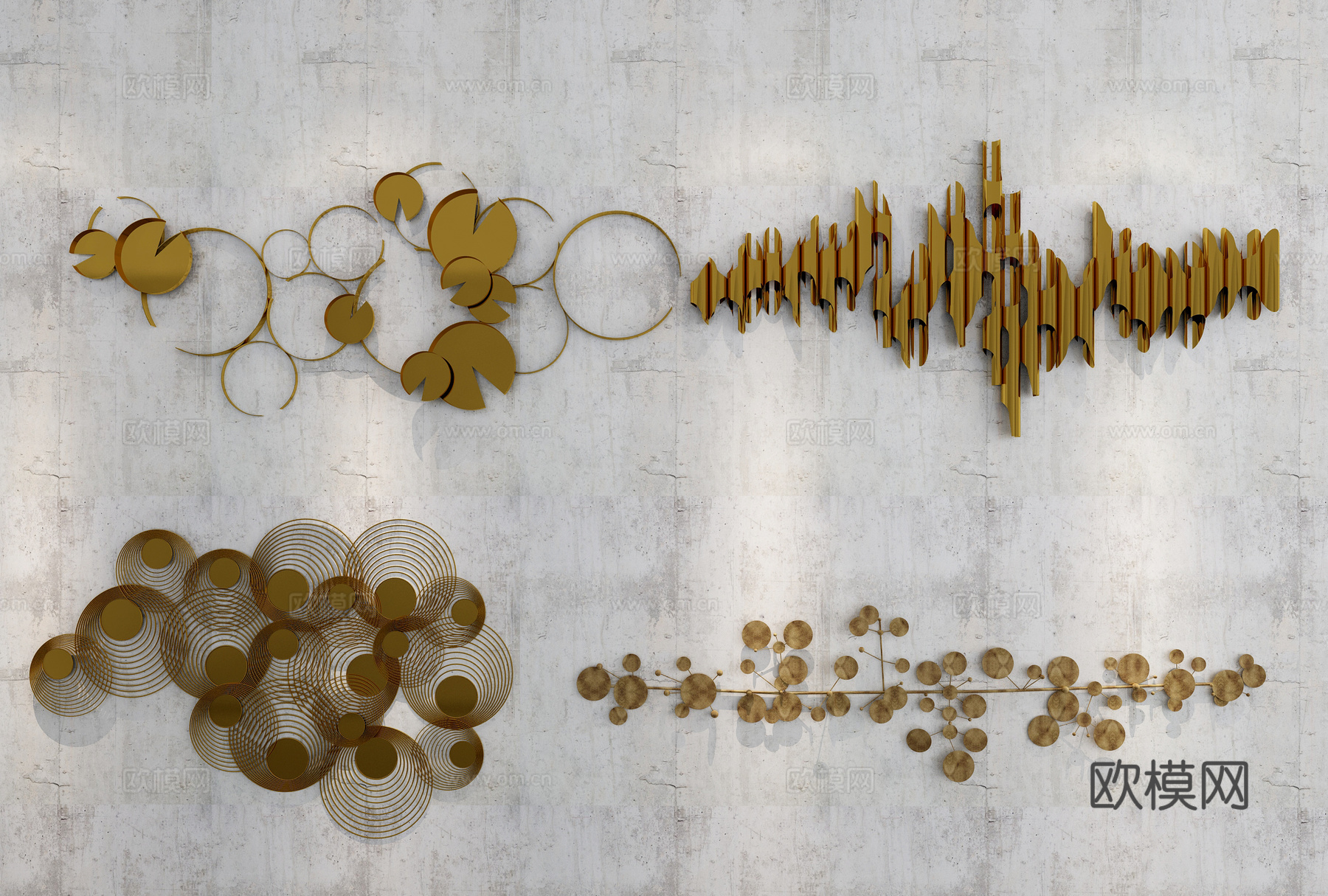 新中式墙面装饰品3d模型