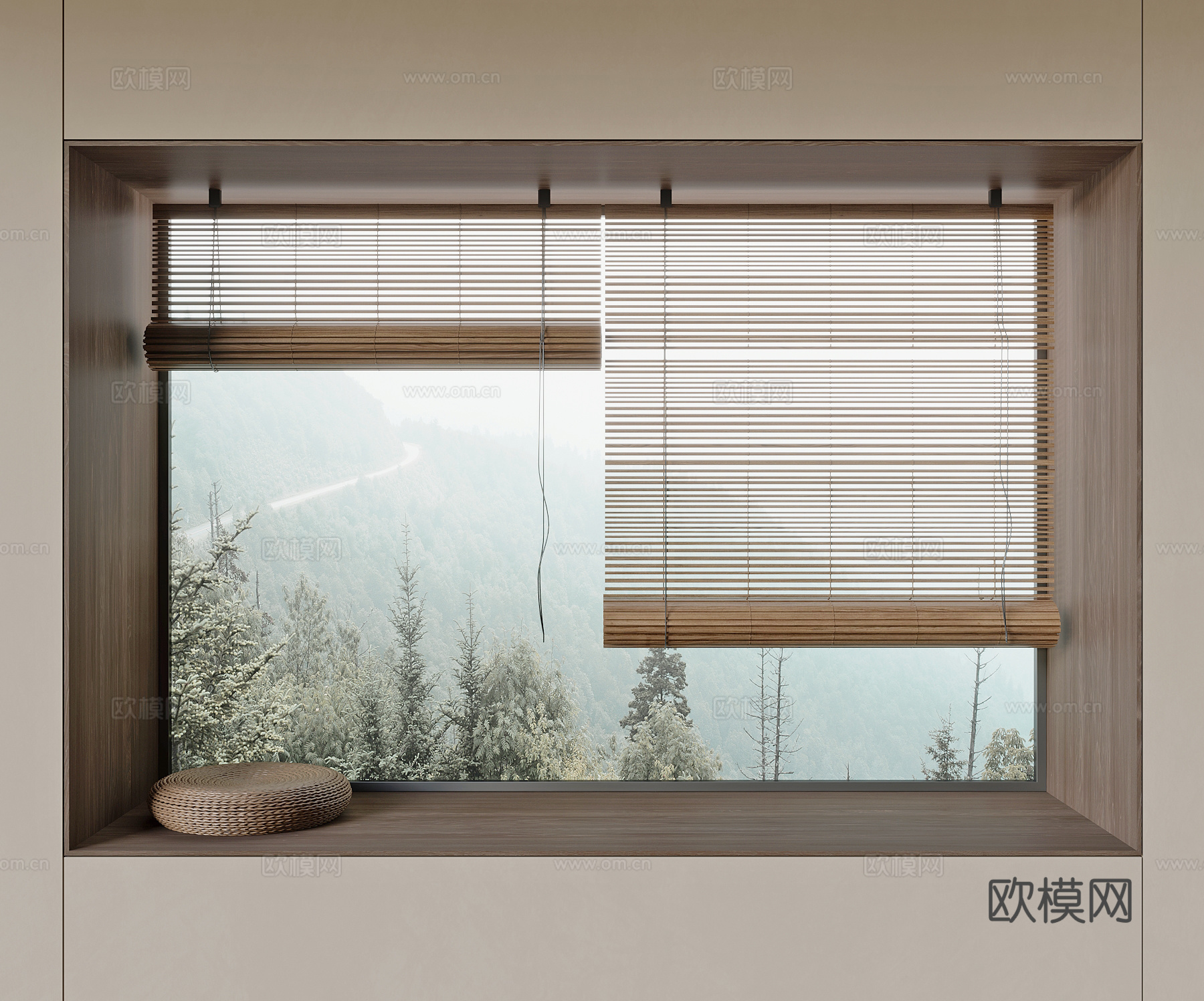 现代窗帘su模型