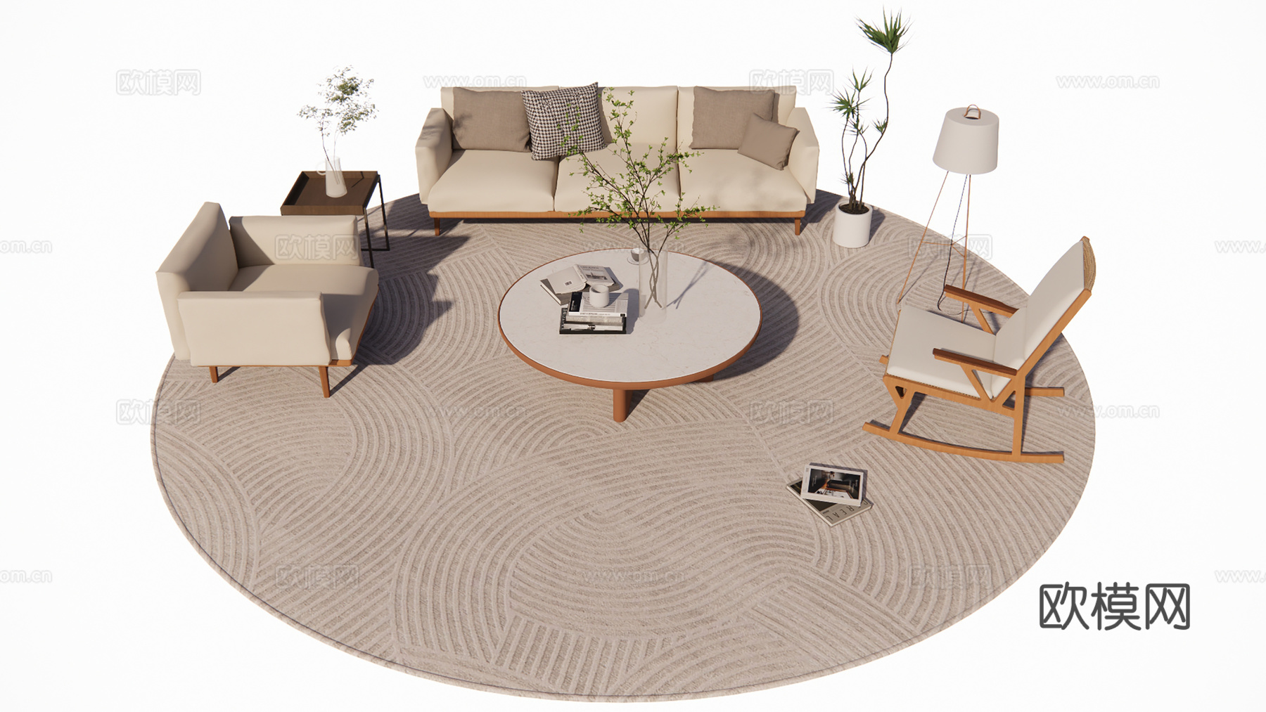 室内客厅展区家具su模型