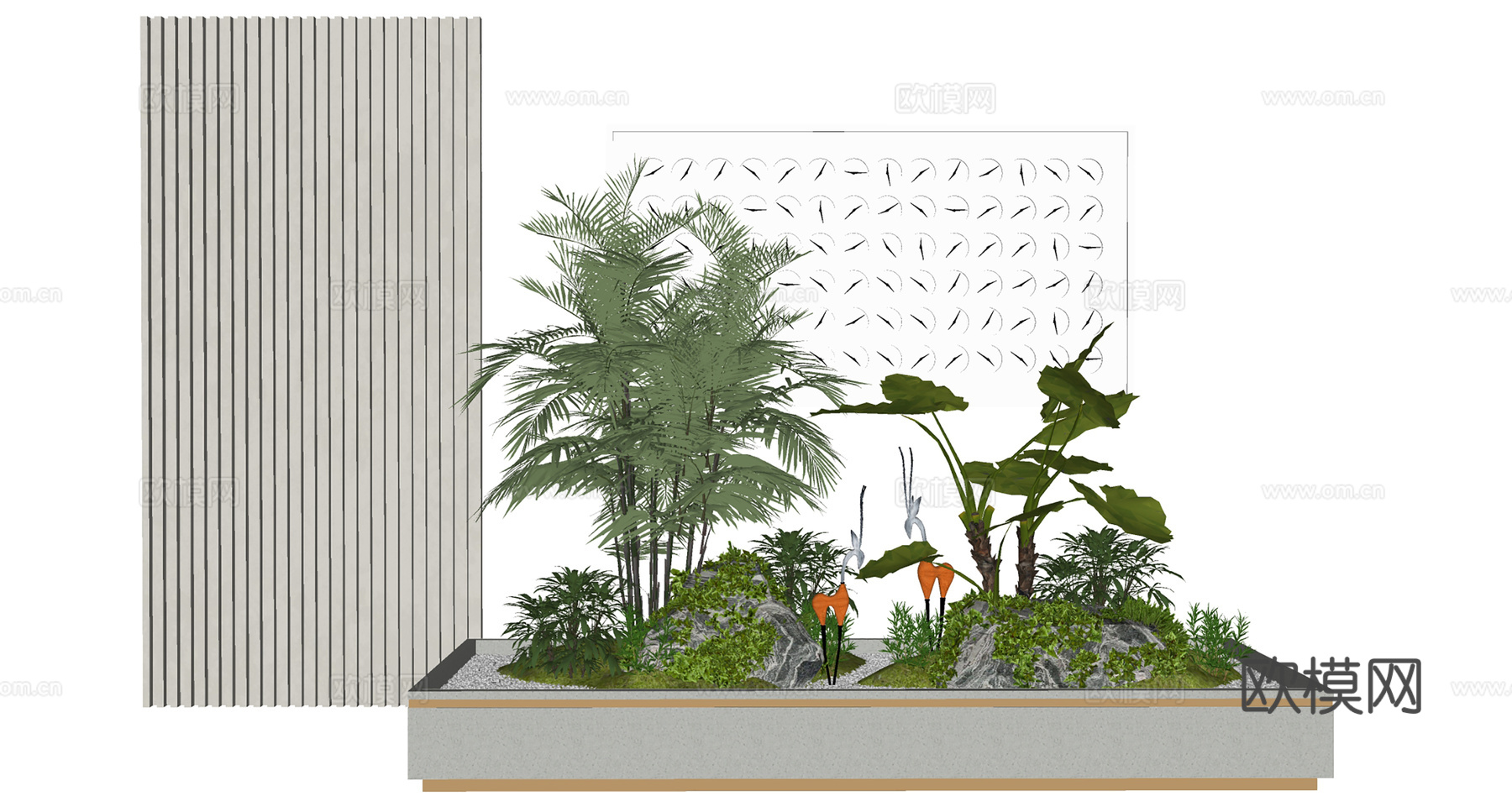 庭院景观竹类绿植su模型