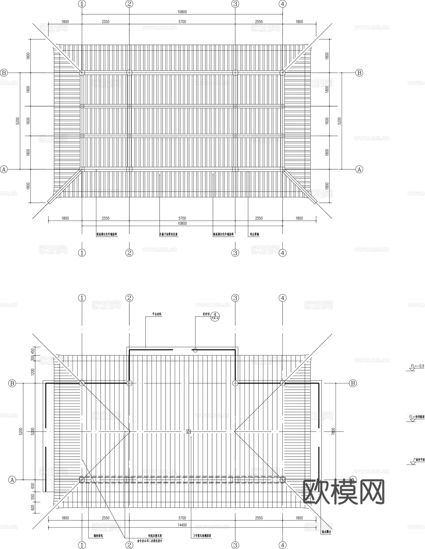 乡村大舞台施工图CADcad施工图