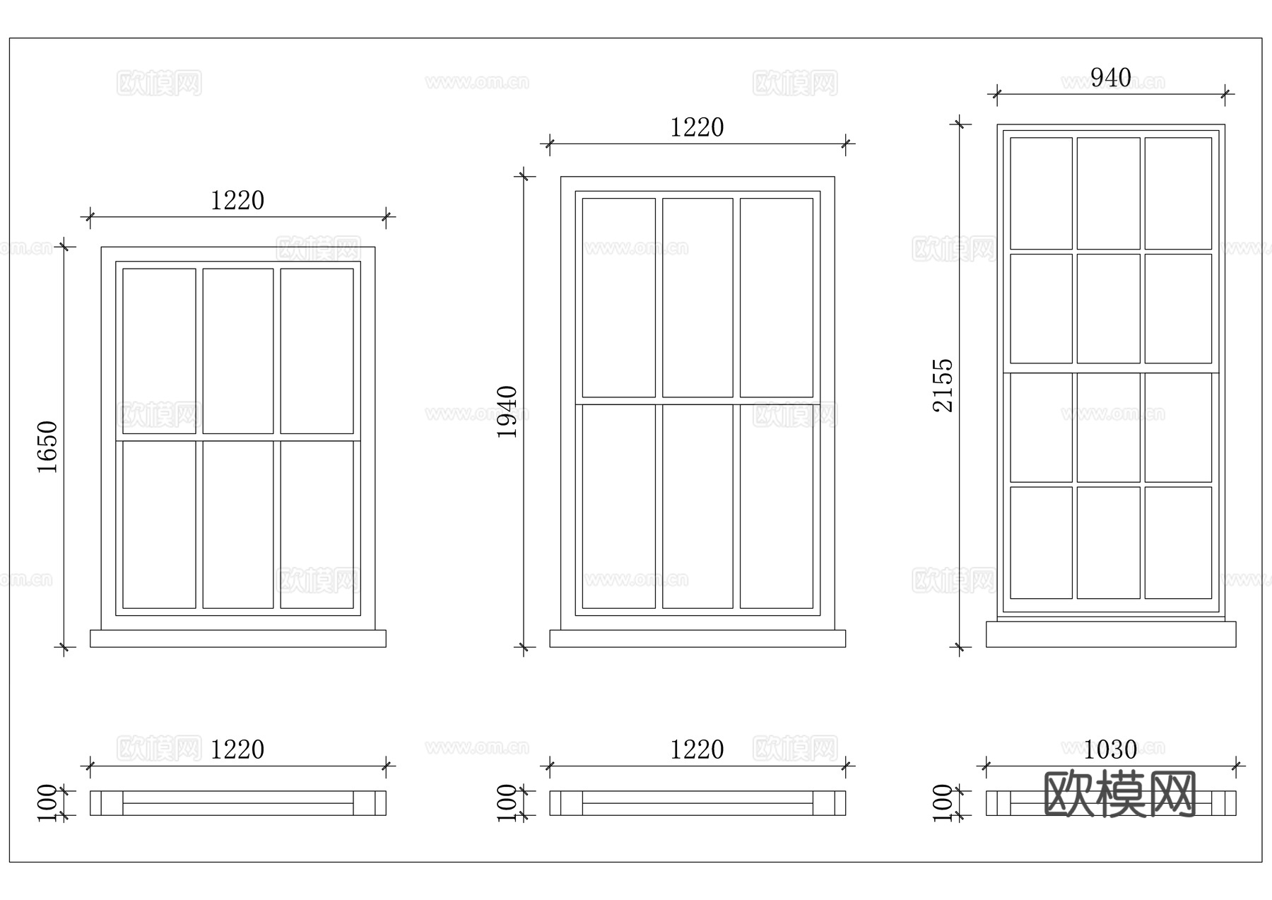 异型窗 定制窗 多型窗 规格窗 多尺窗cad施工图