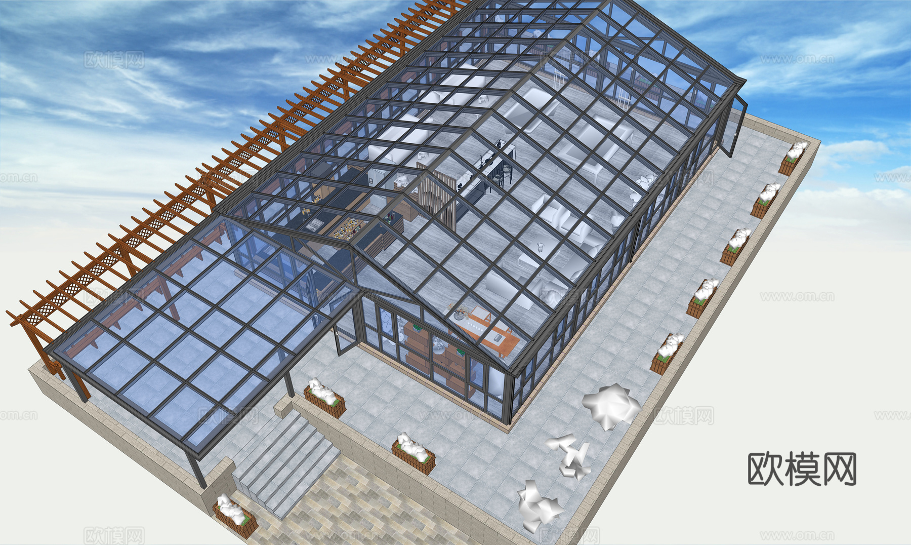 阳光房全案设计su模型